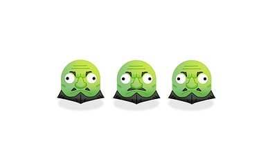 3 Green Heads design emoji icon illustration spirited away