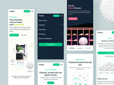 Shepper – Mobile Screens app branding clean illustration mobile saas screens shepper together ui ui design uiux ux web web design agency webdesign white