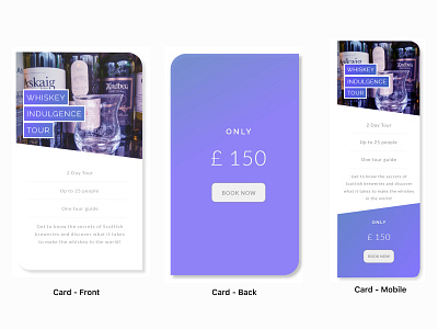 Scoti Tours - Card / Purple adobe xd adobe xd photoshop ui ux branding card color design design elements development flat gradient typography ui ui ux ui design ux ux design web design web design web development