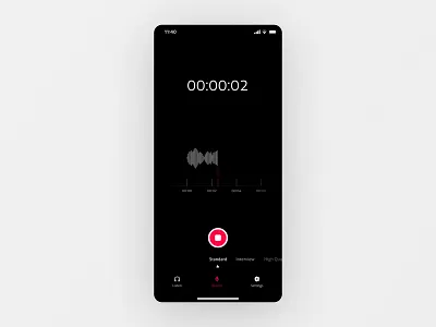 Voice recording app 2020 2020 trend app dark app trend minimal mobile mobile ui modern app modern dark app oliverdul record record app recorder recording app simple ui voicce voice app voice recording app