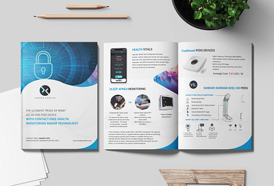 Health Monitoring Brochure branding brochure design graphic health health app health care illustration logo print product template