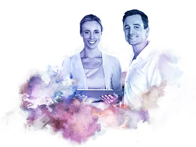 BUPA Corporate healthcare art art direction artwork clouds illustration oil painting people photoshop photoshop art smoke