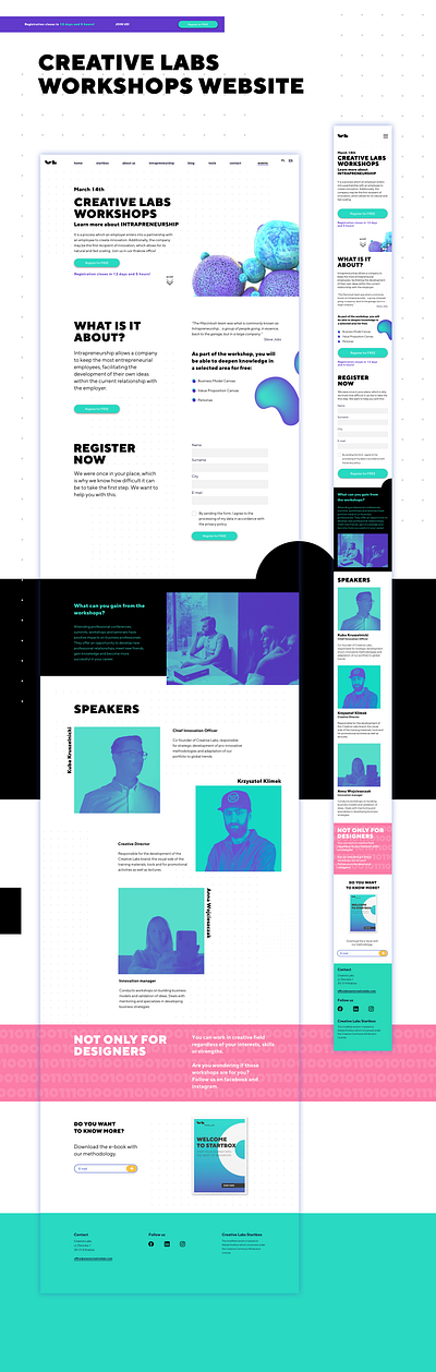 Creative Labs workshop website branding design designs event mobile sketch typography ux ux ui web design website