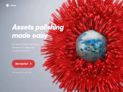 Polishing tool - Hero section animation 3d animation 3d ui blender blender animation flat ui fur animation hero animation minimal ui texture