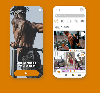 Fitly app design fitness mobile ui uidesign ux workout