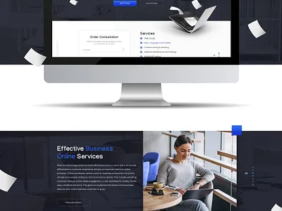 Business Website Design _ Desktop blue blue and white business business logo business site business site design desctop design interface landing minimalism trend trend 2020 trend design ui design ux design webdesign webdesign site website