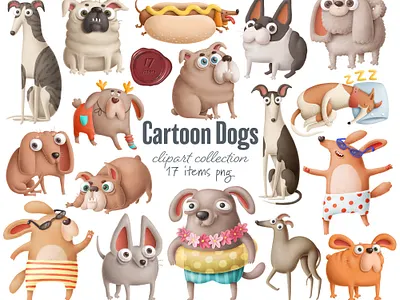 cartoon dogs clipart animals art character character design clipart design dog dog illustration dogs doodle drawing print