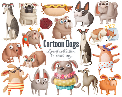 cartoon dogs clipart animals art character character design clipart design dog dog illustration dogs doodle drawing print