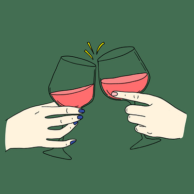 Clink cheers drawing drawing style illustration ipad pro procreate procreate app vineyard wine wine glass winery womenofillustration womenwhodraw