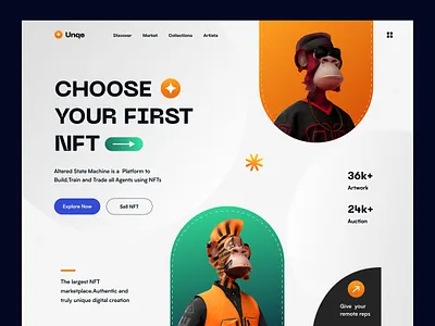 NFT Landing Page artist bitcoin blockchain crypto cryptocurrency digital etherium gradient homepage image marketplace minimal nft art nftmarketplace nfts non fungible token token web web design website