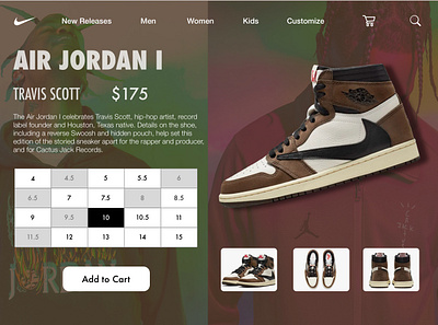 Travis $cott Nike Web Page airjordan design nike sketch travis scott ui web