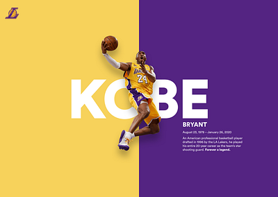 Kobe Bryant Tribute - Forever a legend all star basketball color colors design desktop kobe kobe bryant lakers los angeles minimal minimalist nba poster tribute ui ui design user interface web web design