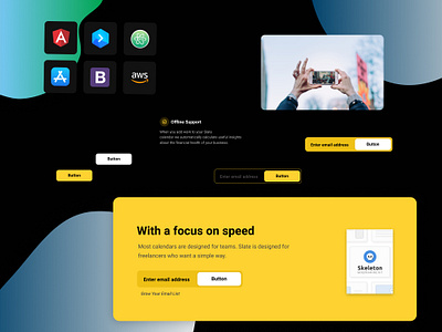 Figma landing page design kit #15 color palette design resources design system figma freebies landing page typography ui components ui kit