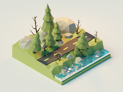 Digging into Blender 3d blender forest lowpoly lowpolyart polygon rocks tutorial water