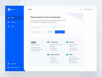 StartGlobal Dashboard Intro account animation app company credit card credit card checkout dashboard design illustration minimal motion prototype sieve success typography ui ux vector vlockn web