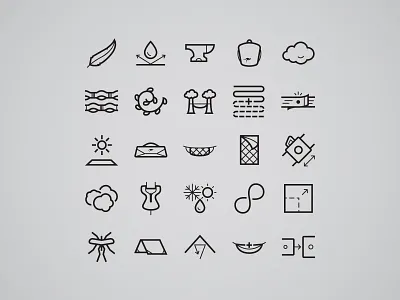 Product Features for Kammok Products features icon set icons illustrator kammok product features