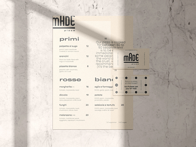 Made Pizza Brand Identity brand identity branding business card logo loyalty card menu