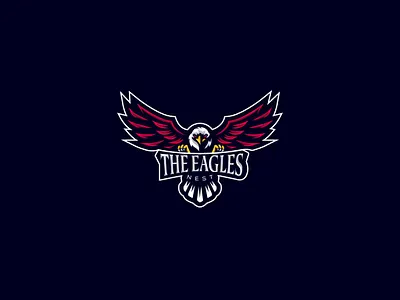 eagle nest logo design art branding dribbble eagle flat gaming graphic design illustration logo mark nest wings