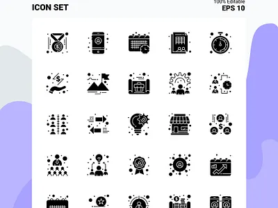 Business and Teamwork Solid Icon set business glyph icon set solid teamwork