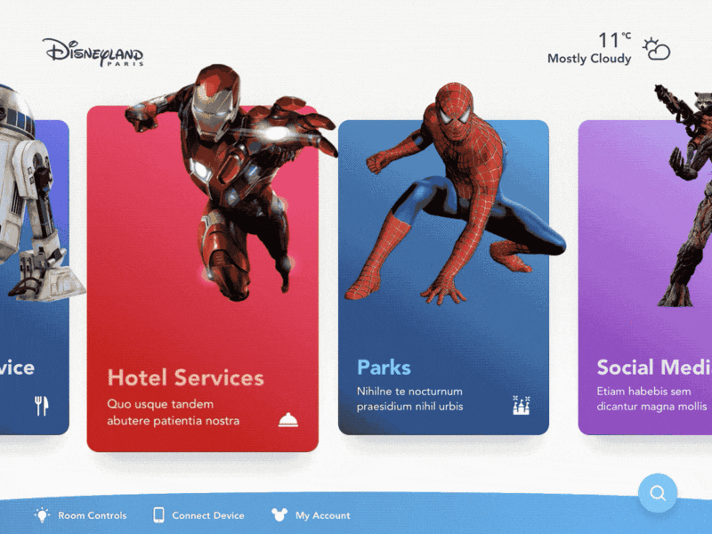 Disney Meet the Characters animation disney disneyland ipad marvel pixar ui ux