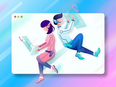 Couple data analyzer couple future illustration romance sapce scifi ui web