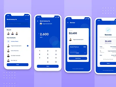 How to : Send Money | Banky Apps app bank concept dashboard design elements envato envatomarket finance flow interface money money transfer saving send send money simple ui ux wallet