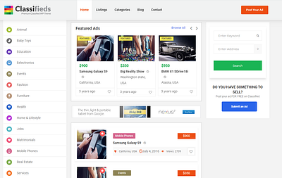 Best Classified WordPress Theme in usa blog business classified custom footer images online