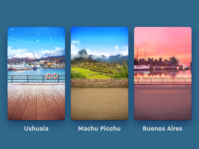 WordsApp Locations 2d app background buenos aires casual city coast design game illustration location machu picchu match3 mobile nature logo photoshop ship snow sunset logo winter