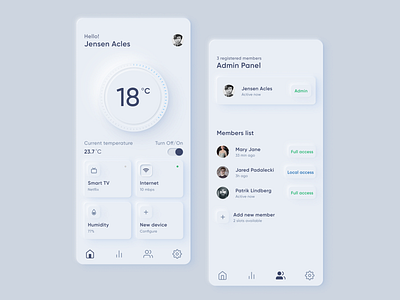 #4 Practise shot - Smart home app application clean dailyui flat home interface ios minimalism mobile modern skeuomorphism smart smarthome ui ux