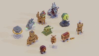 Adventure Mini-Figs - Arcane 3d arabia characters egypt game robot rpg slime treasure video video game voxel
