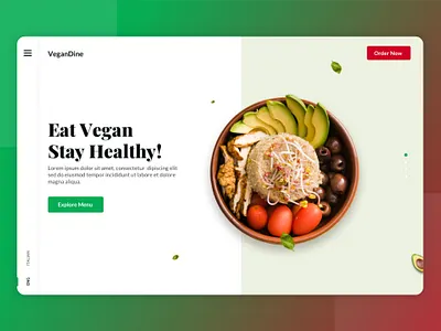 Vegan Dine Web Landing clean ui design desktop diet dine food health healthy eating healthy food inspiration landing landing design landing page landing page design ui ux design vegetarian web webdesign website website design