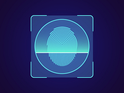 Fingerprint recognition access authorization biometric detection fingerprint holographic human id identification illustration interface person privacy recognition scanner security system technology thumbprint verification