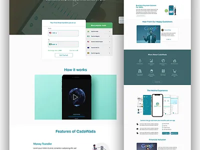 Money Transfer Landing Page landing page uiux