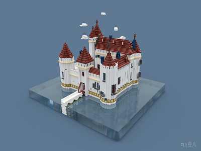 castle castle design house illustration isometric magicavoxel voxelart voxels