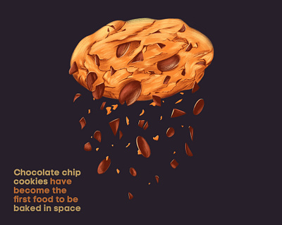 Space Cookie artwork astronomy baking chocolate cookie drawing floating food gravity illustration nasa news particles space