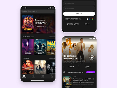 Sinemalar - Mobile Product Design design entertainment ios movie ui ux