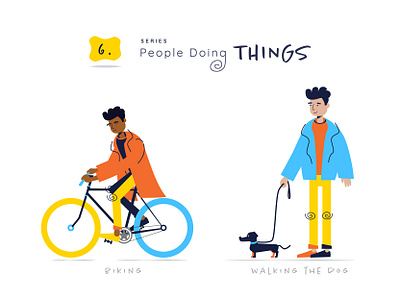 Outside Activities - People Doing Things 6 animation app bike branding design dog family humans illustration interface men outside activities people people illustration pet ui ux vector website website illustrations