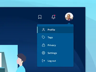 Profile Dropdown Menu Design clean drop down drop down menu dropdown interface menu navigation profile select simple ui uiux ux uxui web website