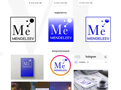 Logo presentation for the school Mendeleev brand identity chemestry logo illustration logo logodesign science logo study app vector art