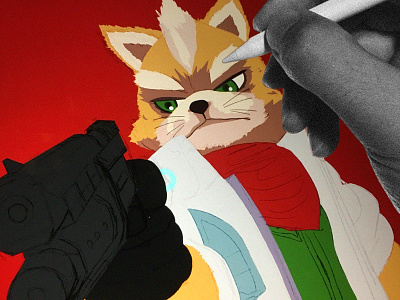 Star Fox/Red Dead Crossover (WIP) drawing fox future game gaming gun illustration nintendo pencil procreate red dead sketch space star fox