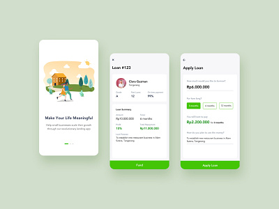 One-on-one Lending App app design icon illustration mobile ui ux vector