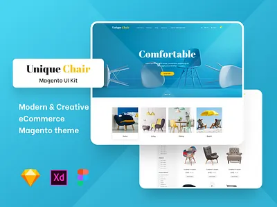 Unique Chairs Store Magento Based UI app buy category chairs clean ecommerce list magento magento theme minimal shop sketch theme ui ux