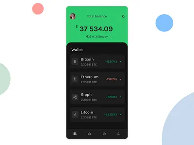 Asgar crypto app - part 2 appdesign boldui cards ui concept crypto crypto wallet cryptocurrency experience fintech invisionstudio ios mobile ui ux