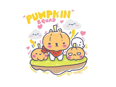Pumpkin Squad cat cute cute animal cute art cute illustration digital art digital drawing digital illustration illustration kawaii kawaii art kawaii illustration