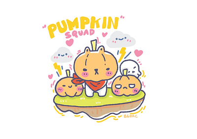 Pumpkin Squad cat cute cute animal cute art cute illustration digital art digital drawing digital illustration illustration kawaii kawaii art kawaii illustration