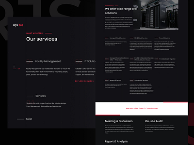 IT services - RJS 365 app branding dark theme design it landing page services solutions typography ui ui desgin ui design ux web website design