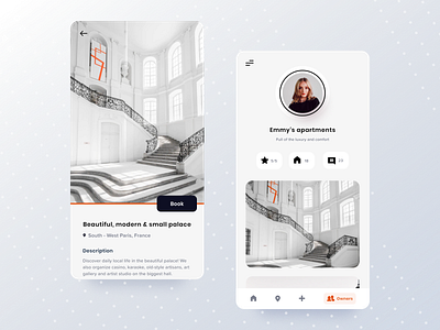 Mobile app to rent the flat app application booking booking app mobile mobileapp mockup profile user profile uxui