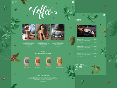 Coffee shop clean coffee coffee shop coffeeshop colors creative design digital green home homepage ui ux web web design website website design wordpress