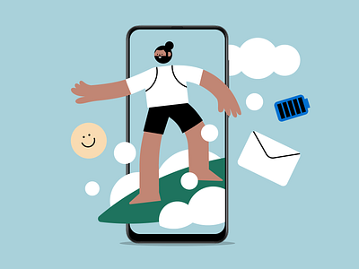 Samsung Galaxy A20s character flat happy illustration samsung