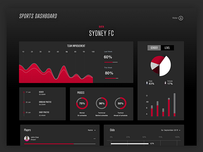 Sport dashboard design dashboard dashboard design dashboard ui data data visualisation design jungleminds typography ui ui design uidesign web webdesign website design